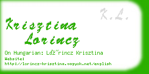 krisztina lorincz business card